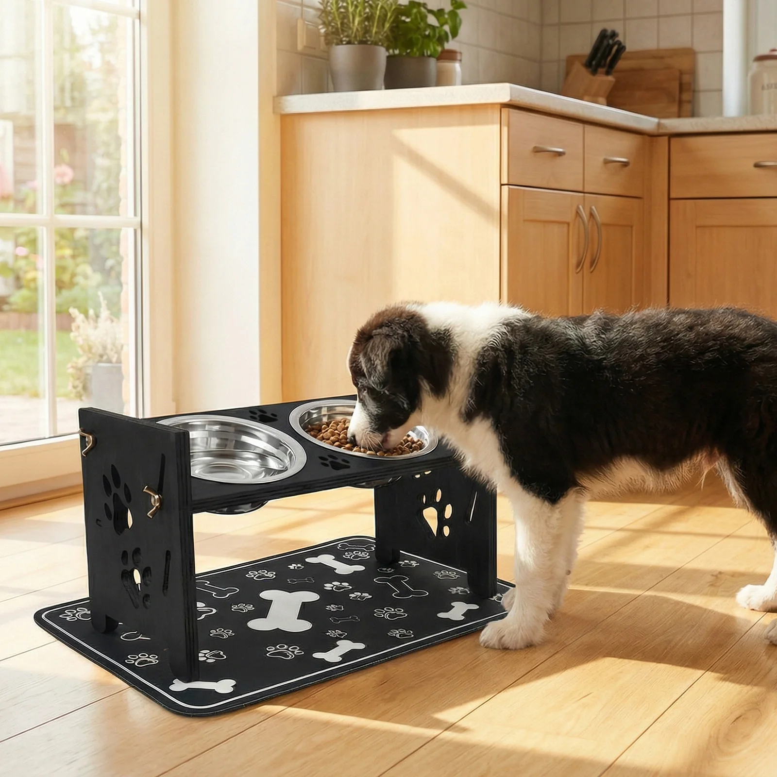Elevated Dog Feeder Bowls Adju - đánh giá và giá Royal Canin Food Medium