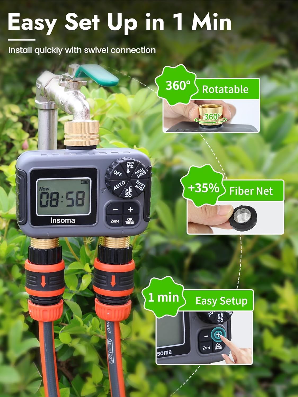 Dual Outlets Smart Irrigation  - đánh giá và giá Timer Dual Outlet